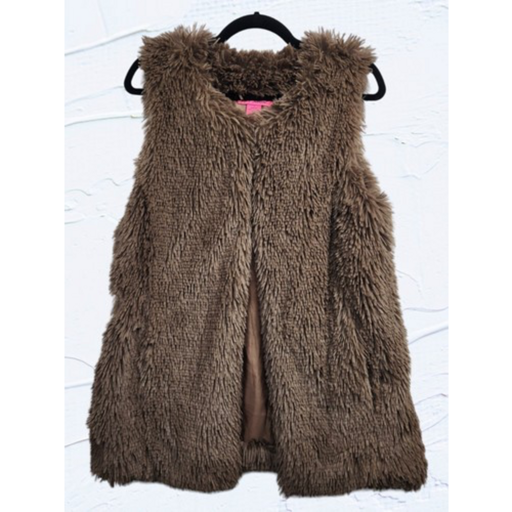Betsey Johnson Brown Faux Fur Vest - Picture 2 of 5